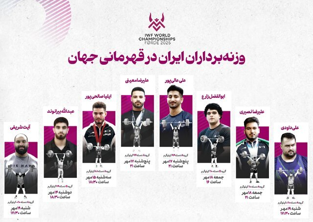 وزنه برداری قهرمانی جهان ساعت چند است