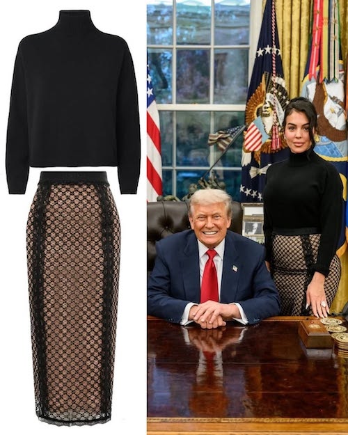 دامن دست بافت جورجینا رودریگز در مهمانی ترامپ